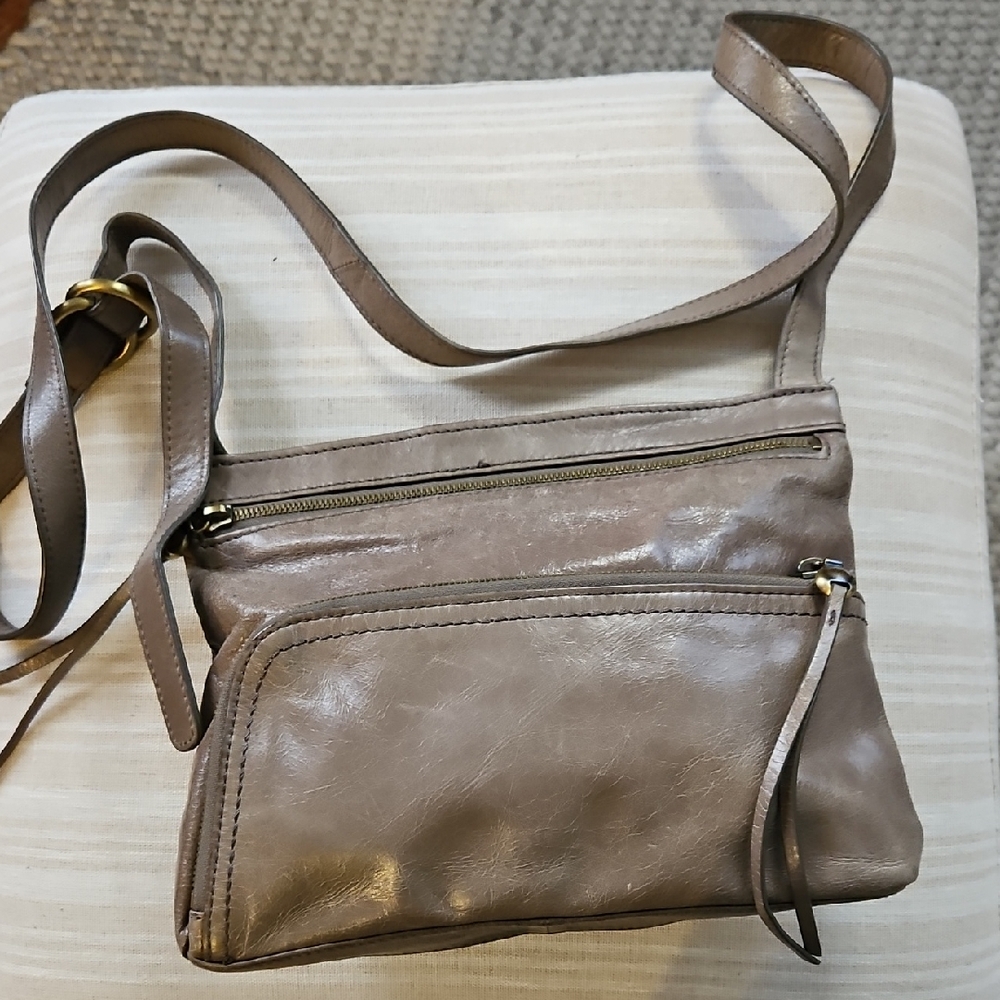 Hobo Light Brown Leather Crossbody Bag